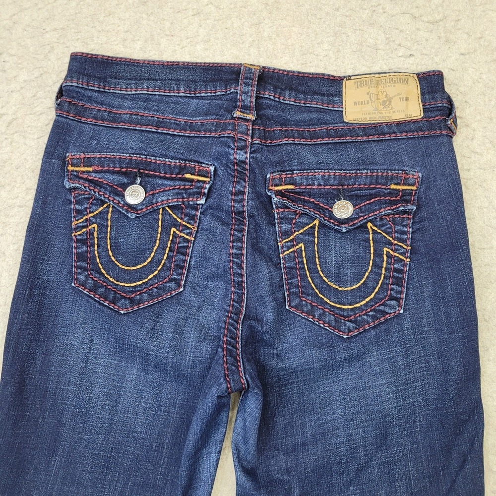 True Religion Big T High Waisted Super Skinny Jeans Womens‎ 28 Blue Dark Wash